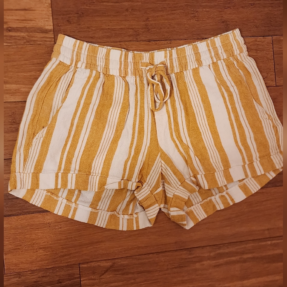 Old Navy Women's Striped Drawstring Shorts - Yellow & White